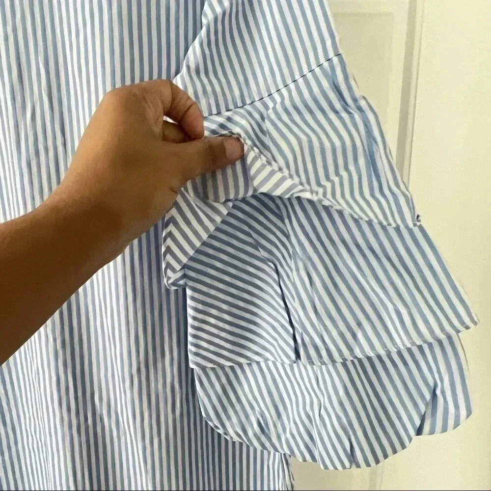 Zara Basic Blue White Stripes Dress for Summer XS - Picture 8 of 8